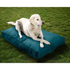 Sunbrella Double-Sided Dog Bed for Indoor/Outdoor Use, Easy Clean & Machine Washable Cover, Chew-Proof, Multipurpose Pet Mat for Dogs & Cats, Extra Large (40”x30”x 4”), Polyester, Peacock Blue