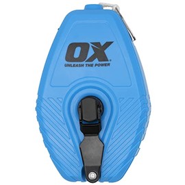 OX TOOLS Trade Single Gear Thick Line Chalk Reel with Braided Line – 100-Foot Length, High Chalk Capacity & Self-Sealing Grommet