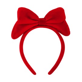 Oblihumoy 1Pc Red Bow Headband, Bow Headbands Headdress for Women and Girls, Hair Accessories for Daily Decoration