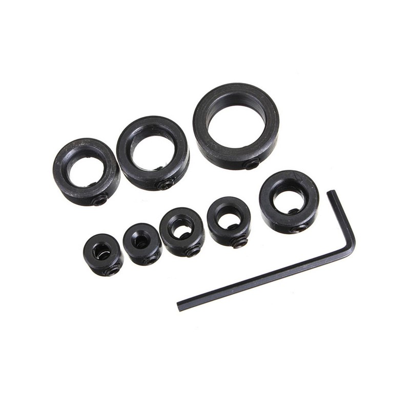 8-Piece Drill Depth Stop Collar Set, Positioner HSS Locator with