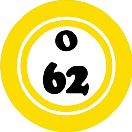 O 62 O62 Bingo Ball - 3 Pack Circle Stickers 3" x 3" - Hobby Number Board Lucky