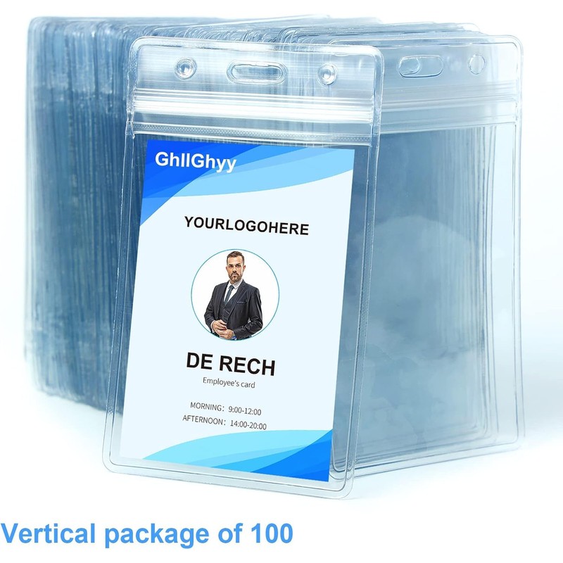 6 Pack Extra Thick Name Badge Holders, Durable & Sealable