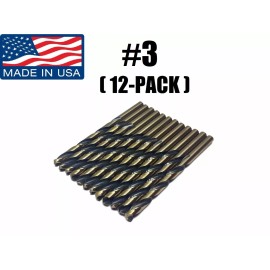 Norseman (12-PACK) Number #3 38960 Norseman Viking USA Drill Bit Super Premium Jobber