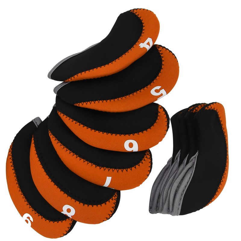 10Pcs/set Leather Golf Club Iron Head Covers Golf Putter Club