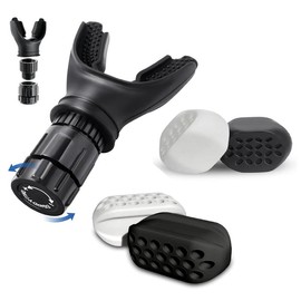 Jawline Exerciser And  Respiratory Trainer Exerciser For Men & Women, Different Resistance Levels - Double Chin Reducer - Face Neck Shaper, Comfort - Color: 2 Pack Black(Respiratory Trainer Exerciser)