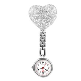Avaner Watches Nurse Watch Heart Design Nurse Watch with Clip Fob Watch Nurse Watch Anlog Quartz Watch for Doctor Doctor Nurse Medical, Heart-white, Classic