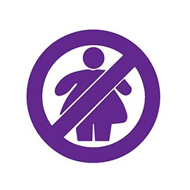 STICKER DAD No Fat Chicks Symbol V1 Vinyl Decal by StickerDad® - Size: 4", Color: Purple - Windows, Walls, Bumpers, Laptop, Lockers, etc.