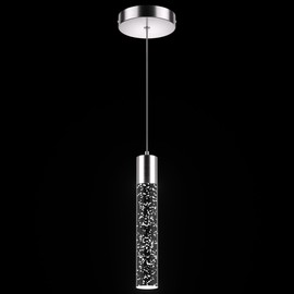 Esfos Pendant Lights Kitchen Island, 6500K Modern Kitchen Island Lights Ceiling Lighting Fixtures with Crystal Bubble, Integrated LED Cold White Hanging Light Dining Room Light 1 Pack Bushed Nickel