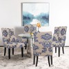 Lellen Wingback Chair Covers with Pattern - Stretch Wingback Dining