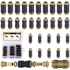 CheeMuii - 30 PCS accesorios de línea de aire DOT de 1/4", 3/8", 1/2" DOT accesorios de aire con bloqueo de empuje de latón y plástico un...