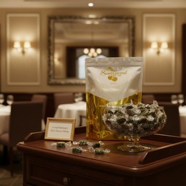 SweetGourmet Classic Chocolate Mint Starlight Hard Candy, Individually Wrapped, 3 Pound Bag, 210 Count, Chocolate with Spearmint, Gluten-Free, Fat-Free