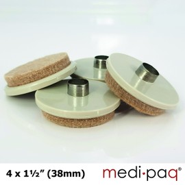 Felt Floor Scratch PROTECTION Pads - No More SCRATCHES on your Wood Laminate, Lino, Wooden & Tile Floors! 4x Large 1½" Pads