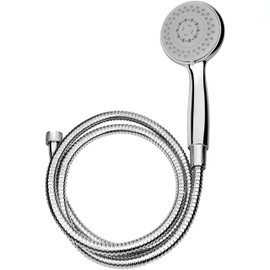 Cornat Reina TECB3435 Shower Set - Hand Shower 100 mm - 150 cm Hose - 5 Jet Types: Normal, Massage & Soft Jet - Anti-limescale & Water-Saving Insert - Chrome-Plated / Grey / Shower Head with Hose