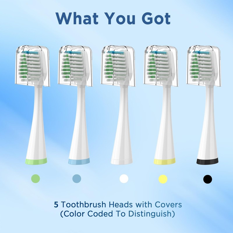 Replacement Brush Heads for Smile Bright Platinum Sonic Electric Toothbrush,
