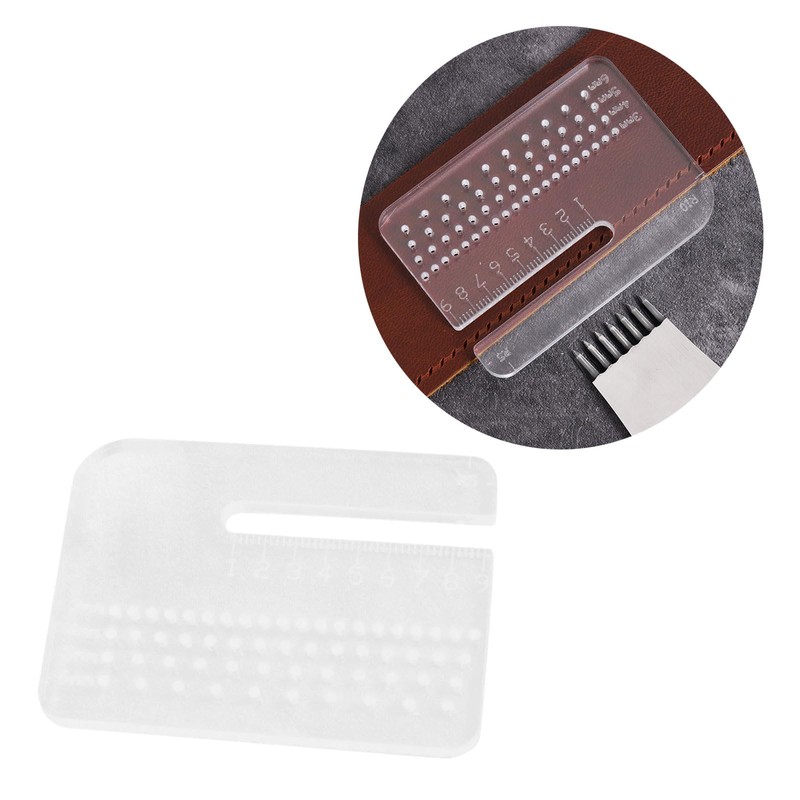 2 Pcs Acrylic Punching Aid Plate For Help Leather Hole