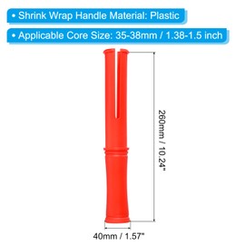 PATIKIL 10 Inch Shrink Wrap Handle, 1Pcs Stretch Wrap Dispenser Stretch Film Dispenser Plastic Hand for 35-38mm Core Furniture Wrapping Moving Packing, Red