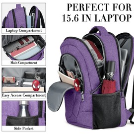 BIKROD Men's and Women's Backpack, School Backpack for Boys, Girls, Teenagers, Waterproof Backpack, 15.6 inch Laptop Bag with USB Charging Port, Work, Travel, Hiking Backpack with Anti-Theft Bag