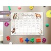 Horse timetable magnetic wipe clean for fridge and whiteboard, boho