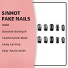 SINHOT Square Press on Nails Medium Fake Nails Glossy Glue