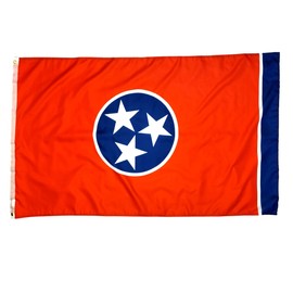 High Supply 3x5 Tennessee Flag with Two Brass Grommets, Double Stitched Edges, and 100% Polyester Fabric, Tennessee State Flags 3x5, 3x5 Tennessee State Flag, State Flag of Tennessee