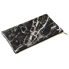 Makeup Bag Women Cosmetic Bag Makeup Storage Bag Brush Pen Travel Bag Zipper Cosmetic Bag Marble Effect Black