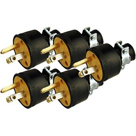 Black Duck Brand Male Extension Cord Replacement Electrical Plugs End (5 Pieces)