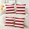 TAOSON Dark Red Striped Outdoor Throw Pillow Covers 18x18 Inch,Set