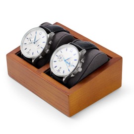 Oirlv Solid Wood Watch Box Watch Holder with Cushion Watch Storage Box (13 x 9.8 x 4.5 cm, Dark Grey)