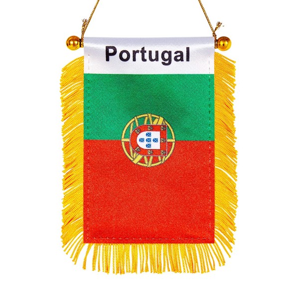 WXTWK 3 X 5 Inch Portugal Flag Portuguese Window Hanging