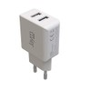 Jaym 2 x USB-Ladegerät mit 2 m Lightning-MFI-Kabel, Weiß