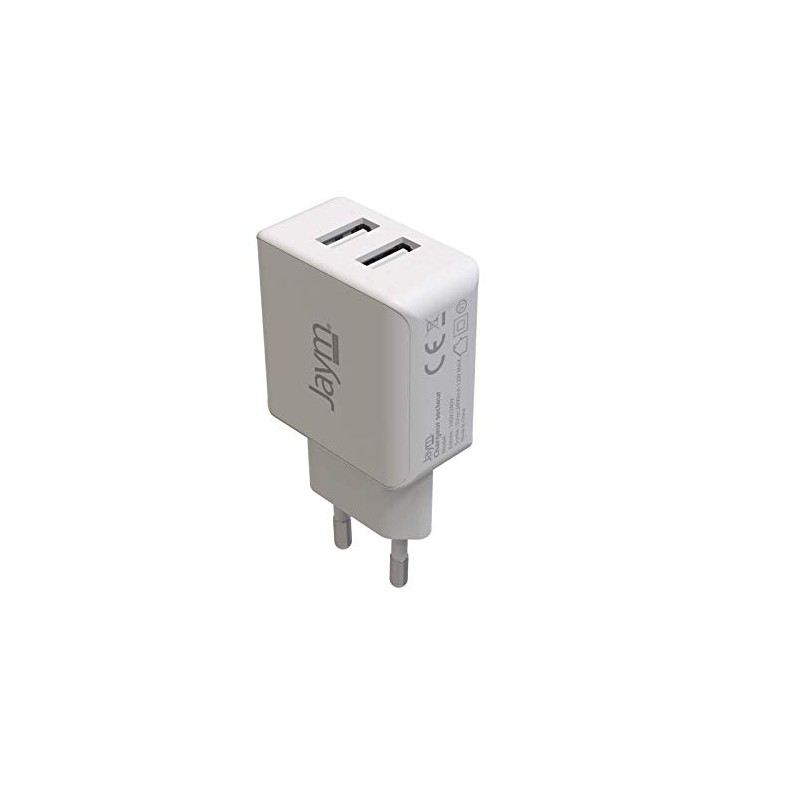 Jaym 2 x USB-Ladegerät mit 2 m Lightning-MFI-Kabel, Weiß