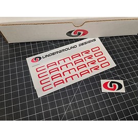 Camaro Wheel Decals (4-Pack) Brake Caliper 6" Racing Stickers LS1 LT1 Z28 SS V6 Base RS (Gloss Red)