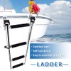 Mojiate Made Stainless Steel Boat Ladder 4-Step, Telescoping Transom Stepladder,