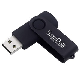 SamData USB Flash Drive 8GB 5 Pack USB 2.0 Thumb Drive Swivel Memory Stick Data Storage Jump Drive Zip Drive Drive with Led Indicator (Black, 8GB-5Pack)