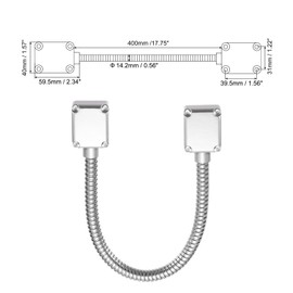 sourcing map 2 Pcs Flexible Door Loop Wire Protection Sleeving Door Wire Conduit Power Transfer Loop Armored Cable Protector Sleeve with Ends 400mm x 9.5mm
