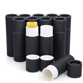 Furnido- 12 tubos de bálsamo labial de cartón de 0,3 oz, estilo push-up, tubo de lápiz labial de papel Kraft vacío, biodegradable