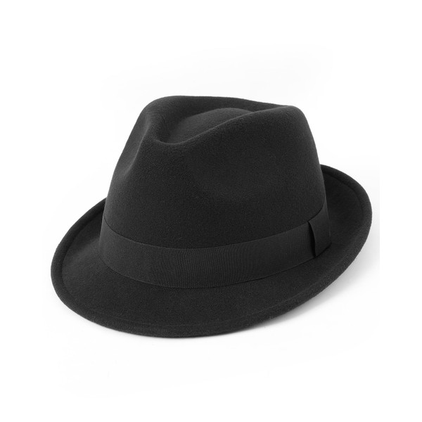 FURTALK Fedora Hats for Men Women Short Brim Felt Trilby