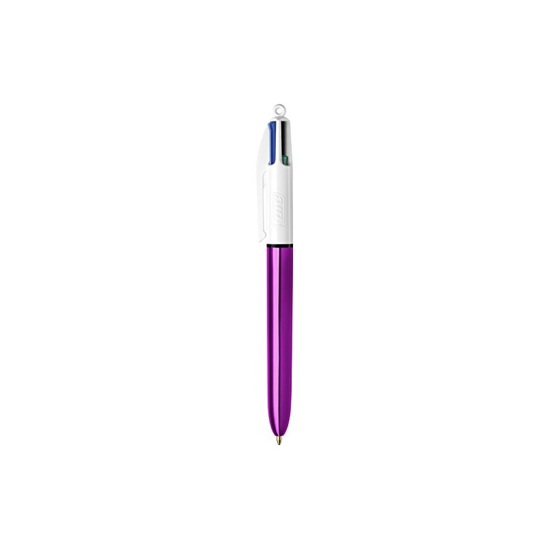 BIC Deutschland 4 Colours Shine 1 Pen, White/Purple, Metalisé, 4
