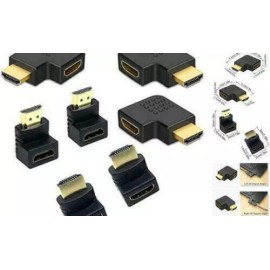 Unbranded 4K HDMI Adapter 90 degree Right Angle Male to Female Type Port up Angled adaptor - Right+Left 90 Degree