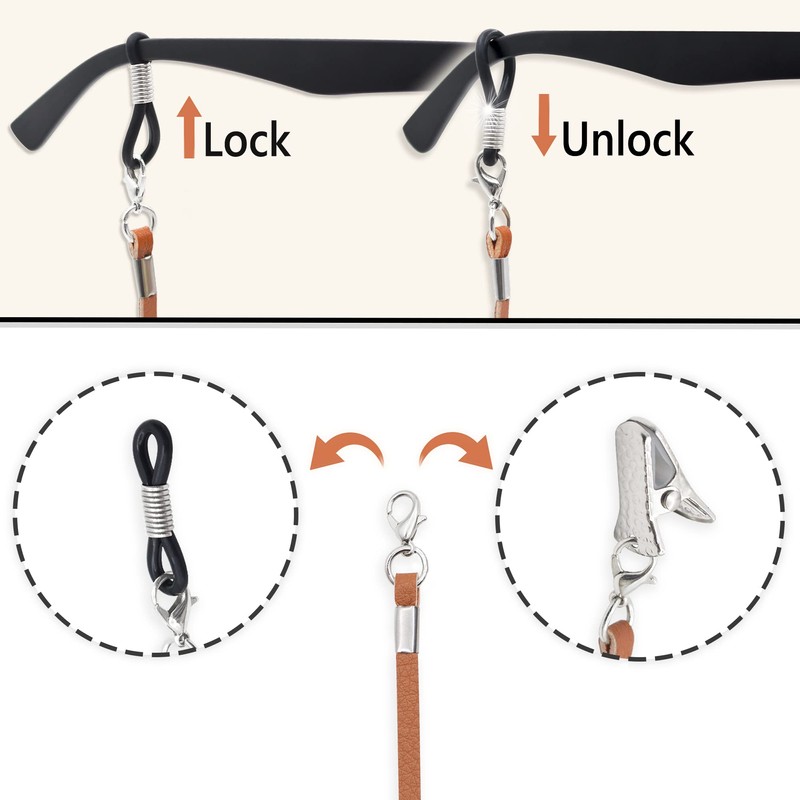 SIGONNA Eyeglasses Holder Strap Cord - PREMIUM ECO LEATHER Eyeglasses