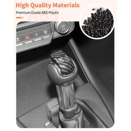 Summleaf Carbon Fiber Gear Shift Knob Shifter Cover Fit for Ford Mustang at 2024 2025,Interior Accessories