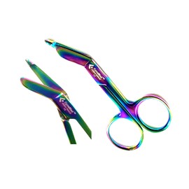 German 1 Lister Bandage Nurse Scissors 3.5 Inch Multi Titanium Color Rainbow Cynamed