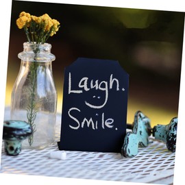 Operitacx Portable Steel Chalkboard Desk Chalk Markers Tabletop Board for Bar Cafe Home Office Decor