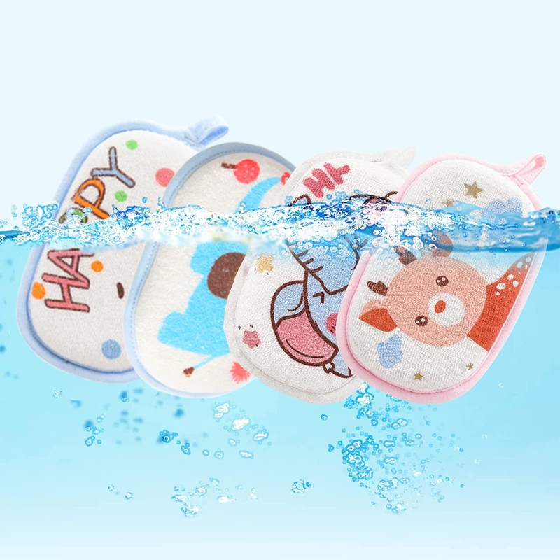 Esponja de baño para bebés, Set de 3 Almohadillas Exfoliantes