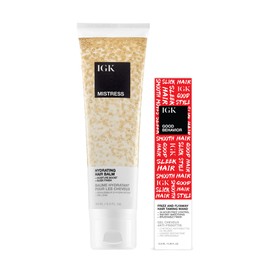 IGK Bálsamo hidratante para el cabello Mistress + encrespamiento de buen comportamiento y varita domadora Flyaway - Suave, hidrata y controla el encre