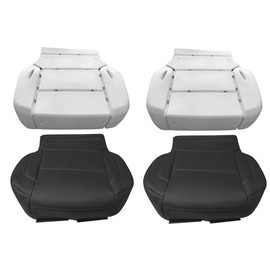 Zieichy 2Pack Driver Bottom Seat Cover Perforated Black W/Foam Pad Compatible with Chevy Silverado GMC Sierra 1500 2500HD 3500HD 2015-2019