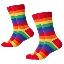 FancyBull Pride Socks Men Adult Rainbow Funny Socks 2 Pairs