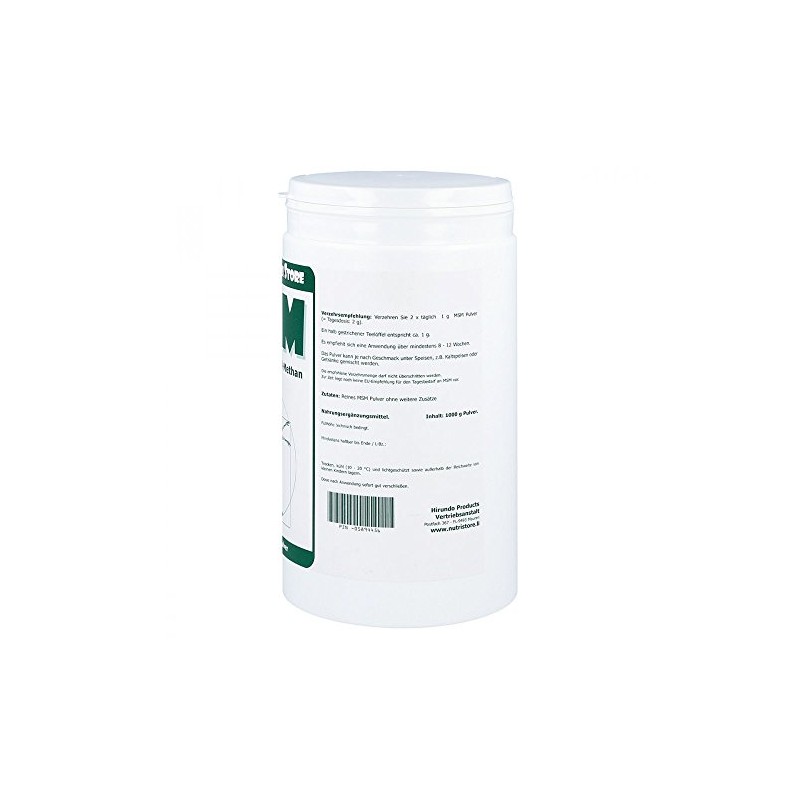 MSM 100% Pure Methyl-Sulfonyl-Methane Powder 1000 g Vegan
