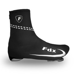 FDX Cycling OverShoes - Windproof and Water Resistant Shoecovers for Men and Women, Warm and Thermal Bike Gaiters, MTB Accessories Black, Large