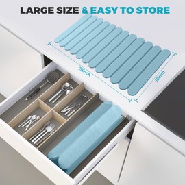 Extral Large Quick Dry Stone Drying Mat for Kitchen Counter,28x16 Inch Collapsible Eco-Friendly Absorbent Diatomaceous Earth Mat for Dishes Cups,Dish Drying Mats (Blue-Ellipse, 28x16 inch)